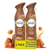Febreze Air Mist aerosol room spray, brown bottles, 2-pack, sea salt caramel & maple