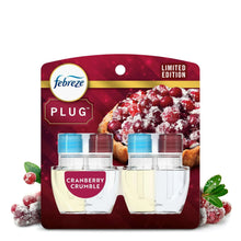 Febreze Plug scented oil refill box with two cranberry crumble refill bottles