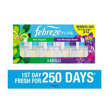 Febreze Plug air freshener 5 refill multipack box with Gain scents