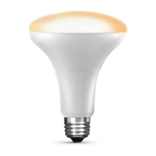 Feit smart LED bulb with frosted white glass and E26 base, warm white glow