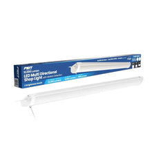 Multi-directional shop light package with white light fixture and mounting bracket