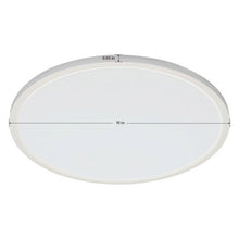15 in round ceiling fixture with frosted diffuser and silver rim, flat lens