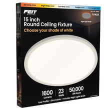 Feit Electric 15 in round ceiling fixture box, night light mode