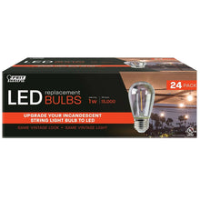 LED replacement bulbs 24-pack box with clear glass filament bulb