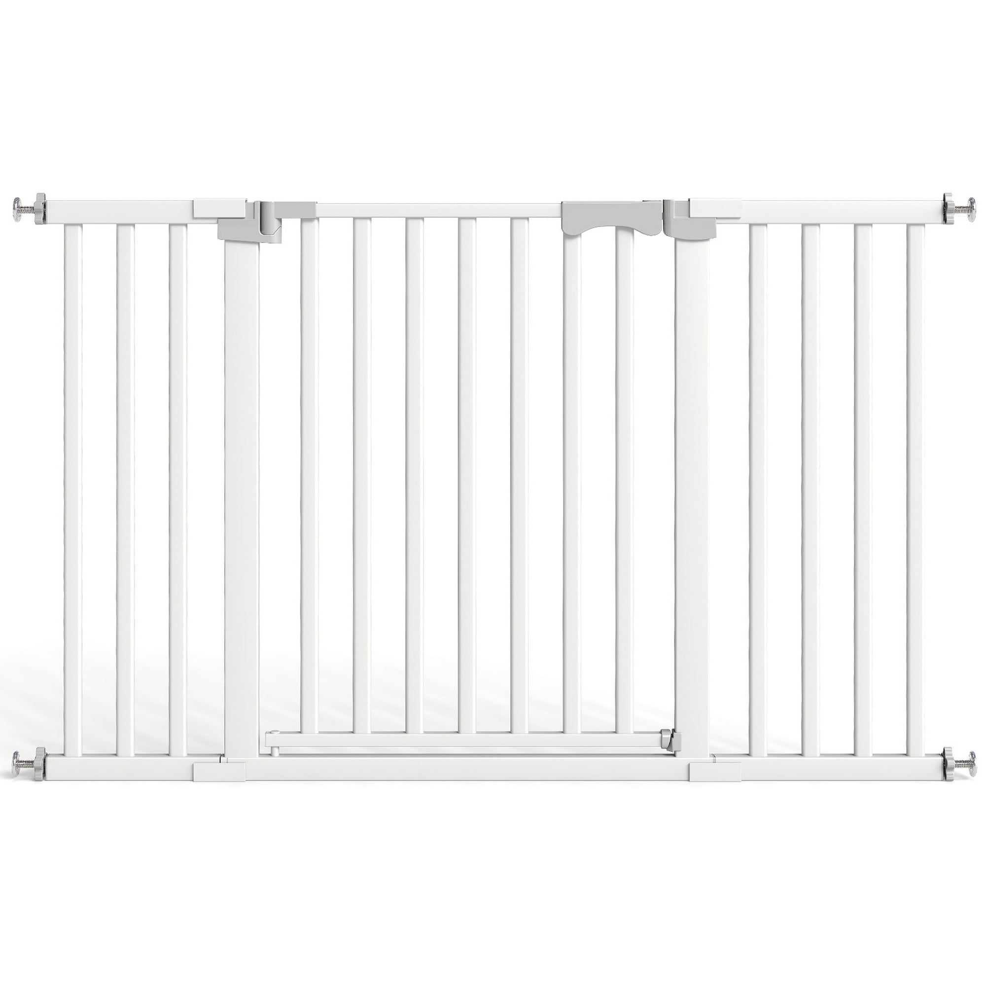 Fenbeli 30"-50" Baby Gates for Doorway, Auto Close Pet Gate, Gifts for Mom, Easy Install Pressure Mounted Dog Door, White