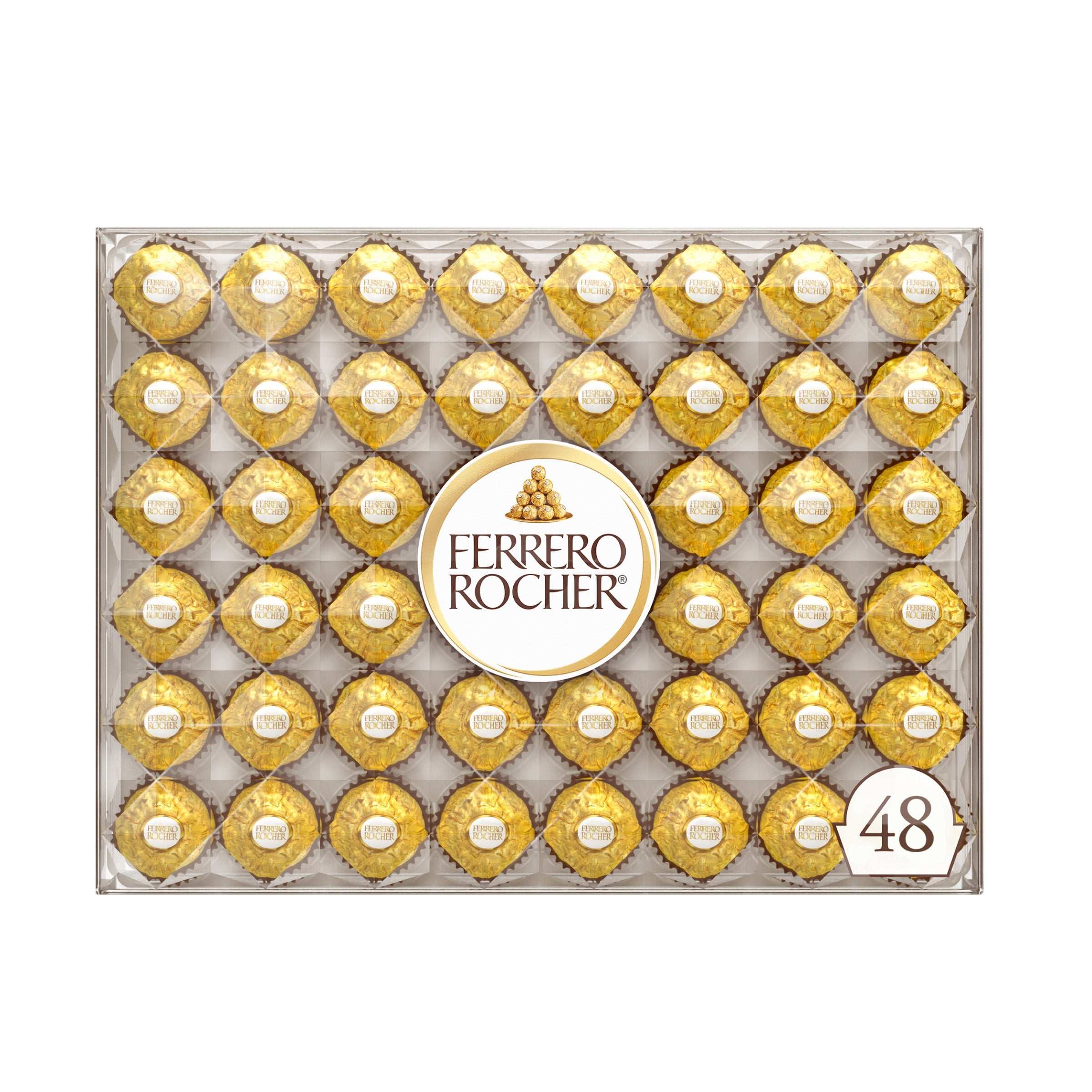 Ferrero Rocher, Milk Chocolate Hazelnut Candy, 21.2 oz, 48 Count