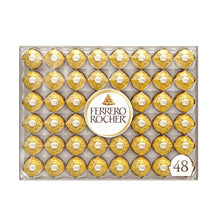 Ferrero Rocher candy box tray with 48 gold-wrapped chocolates