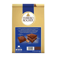 Assorted chocolate hazelnut squares package back with serving and nutrition details