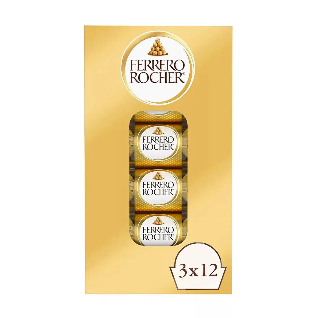 Ferrero Rocher, Premium Milk Chocolate Hazelnut, Chocolates for Gifting, 12 pk./1.3 oz.