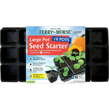 Reusable 18-cell seed starter tray and recycled pot packaging, large 18 pots