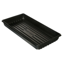 Durable seed starting tray with watertight base, black ribbed plastic