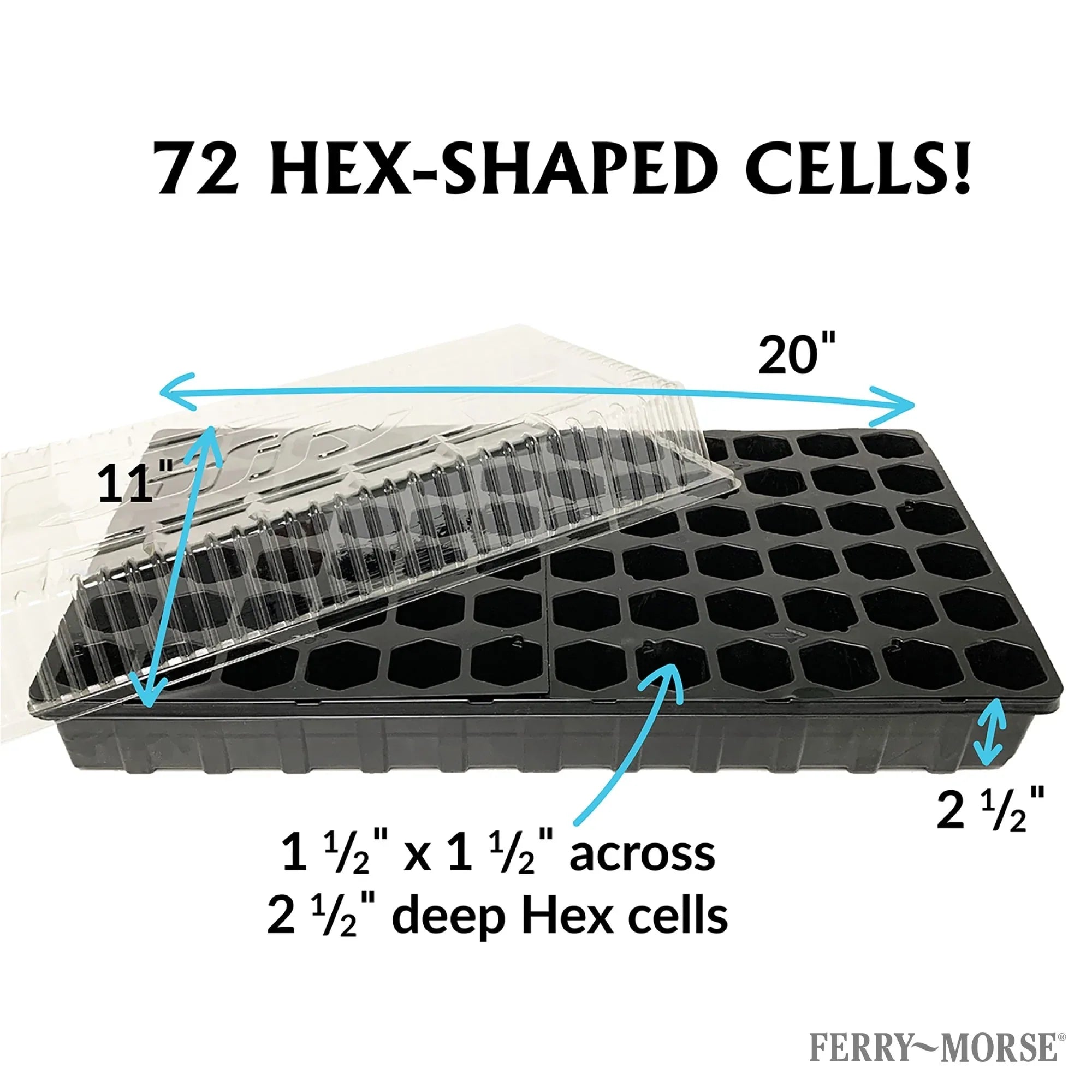 Ferry Morse Pro-Hex Seed Starting Tray 72 Cells - Reusable Plastic Tray