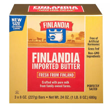 Salted milk butter box, Finlandia imported, 3 x 8 oz bars