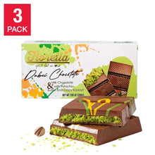 3-pack Dubai chocolate bars in box, milk chocolate with pistachio crisp kadaif.