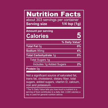 Nutrition Facts panel for pork rub seasoning with calories, sodium, and sugars