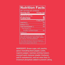 Sweet Preacher rub nutrition facts and ingredients label on bottle