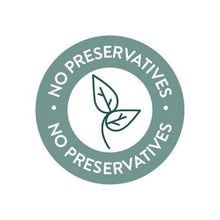 No preservatives seal with leaf icon