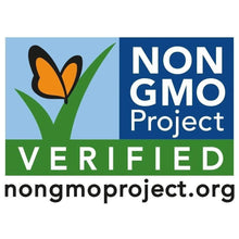 Non GMO Project Verified logo with butterfly and nonamoproject.org text