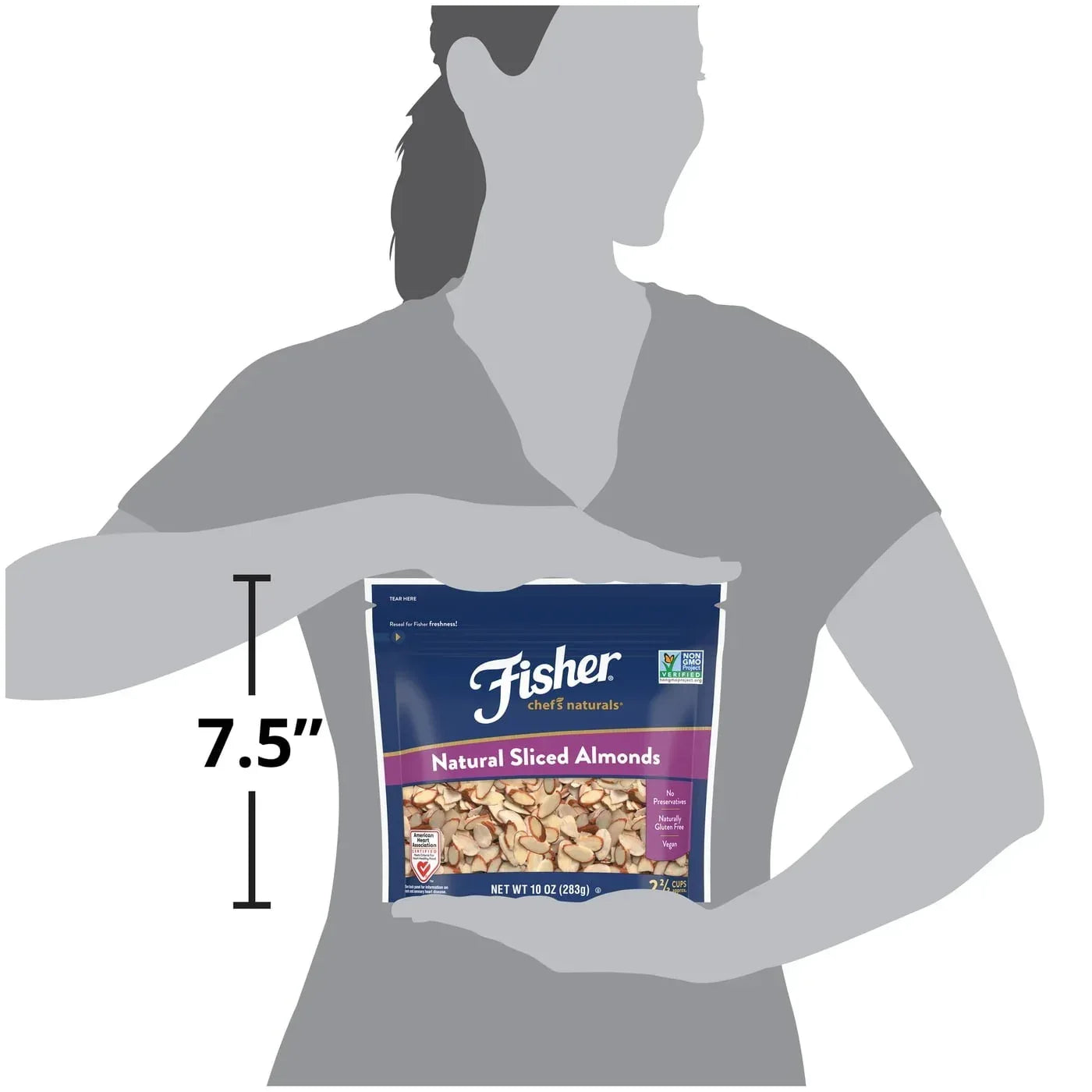 Fisher Chef's Naturals Gluten Free, No Preservatives, Non-GMO Sliced Almonds, 10 oz Bag