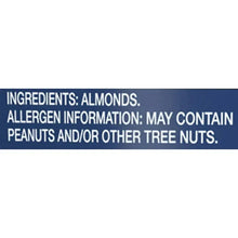 Sliced almonds ingredients text: almonds, may contain peanuts and other tree nuts