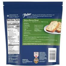 Back of chopped walnuts pouch with nutrition facts and serving directions