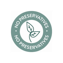 No preservatives seal with leaf icon