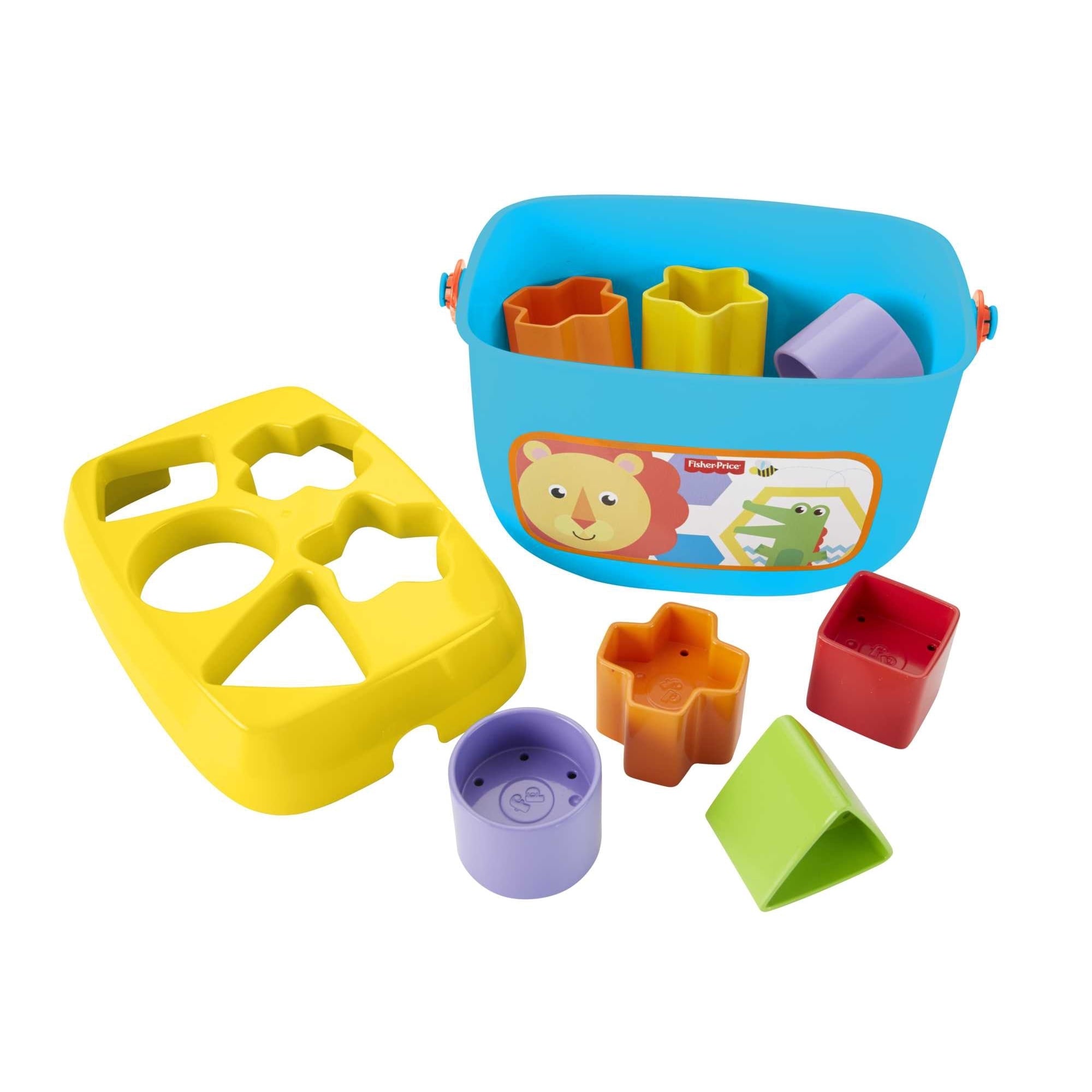Fisher-Price Baby’s First Blocks Shape Sorting Toy with Storage Bucket, 12 Pieces For Baby & Toddler