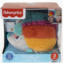 Hedgehog plush sensory toy in retail box, with multicolor crinkle and textured belly