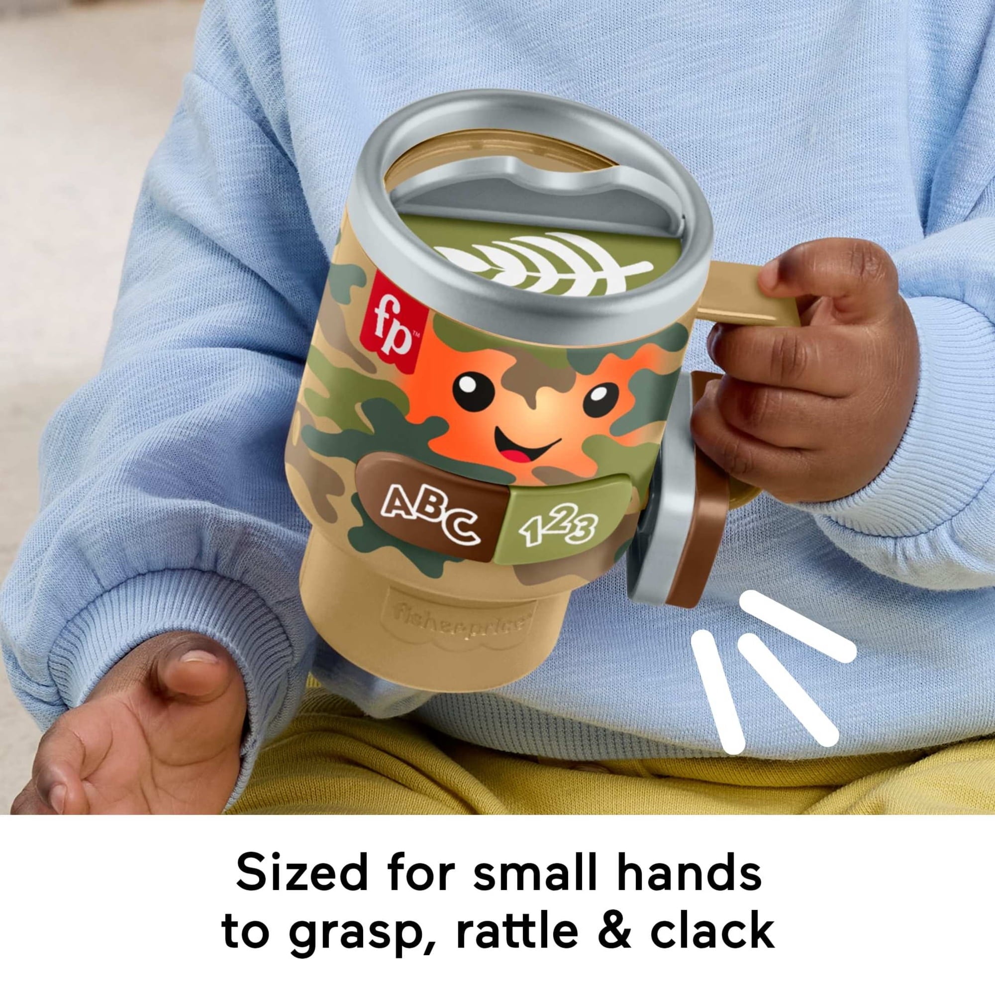 Fisher-Price Laugh & Learn Wake up & Learn Coffee Mug Baby & Toddler Toy with Music & Lights