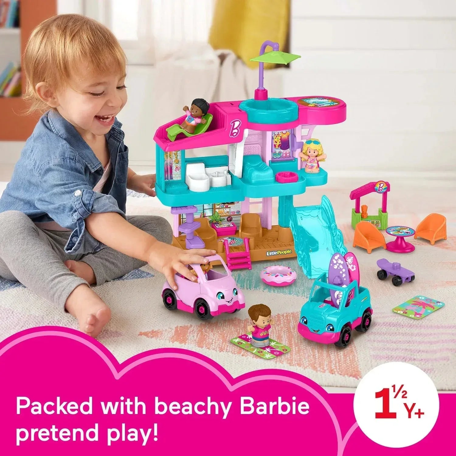 Fisher-Price Little People Barbie Beach House Playset - USA MEGA SHOP