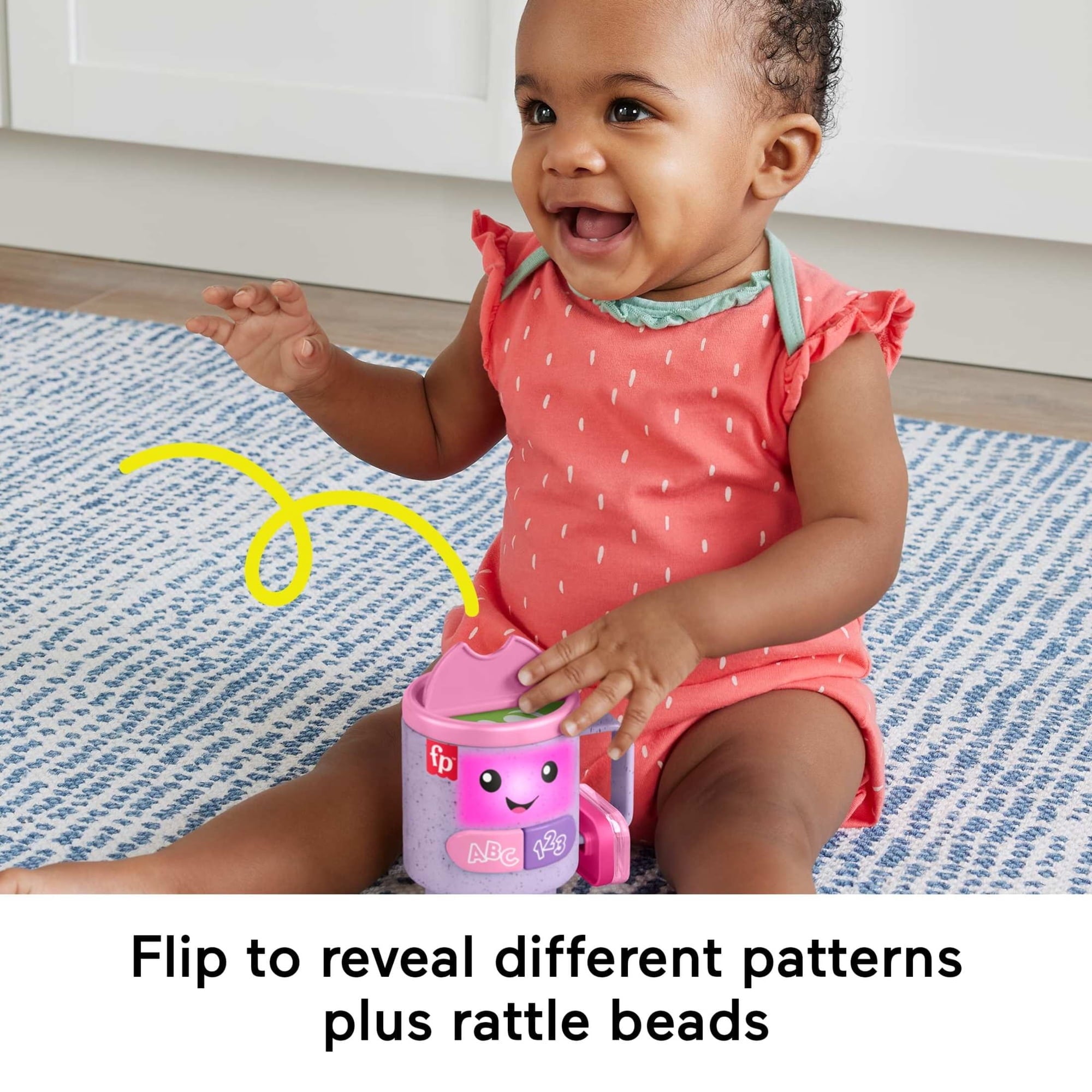 Fisher-Price Laugh & Learn Wake up & Learn Coffee Mug Baby & Toddler Toy with Music & Lights