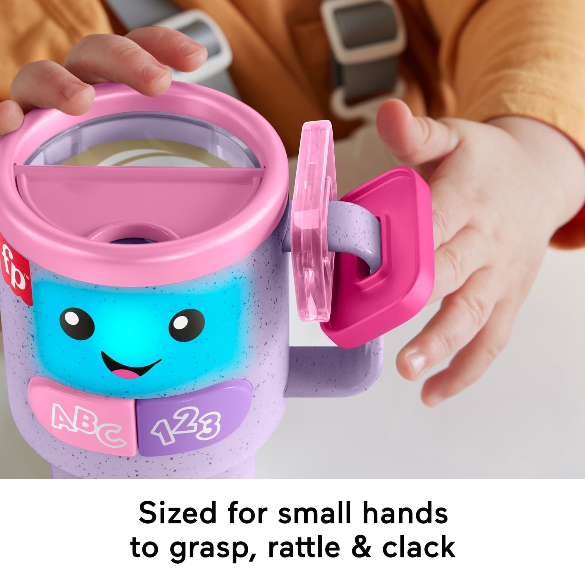 Fisher-Price Laugh & Learn Wake up & Learn Coffee Mug Baby & Toddler Toy with Music & Lights