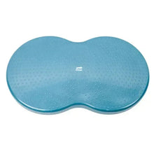 Inflatable dog duo exercise disk underside, blue with textured dots