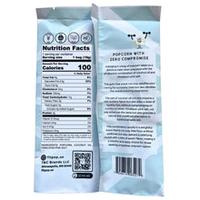 FitPop popcorn snack bag back panel with ingredients and nutrition facts