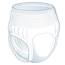 White incontinence underwear with stretchy waistband and absorbent core