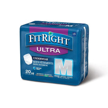 Blue FitRight Ultra incontinence underwear pack, medium (M), 20 count