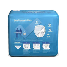 Blue FitRight Ultra underwear pack back with absorbency and leak-proof icons