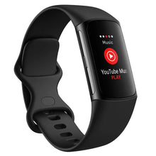 Fitbit Charge 6 fitness watch with black silicone band and dark display