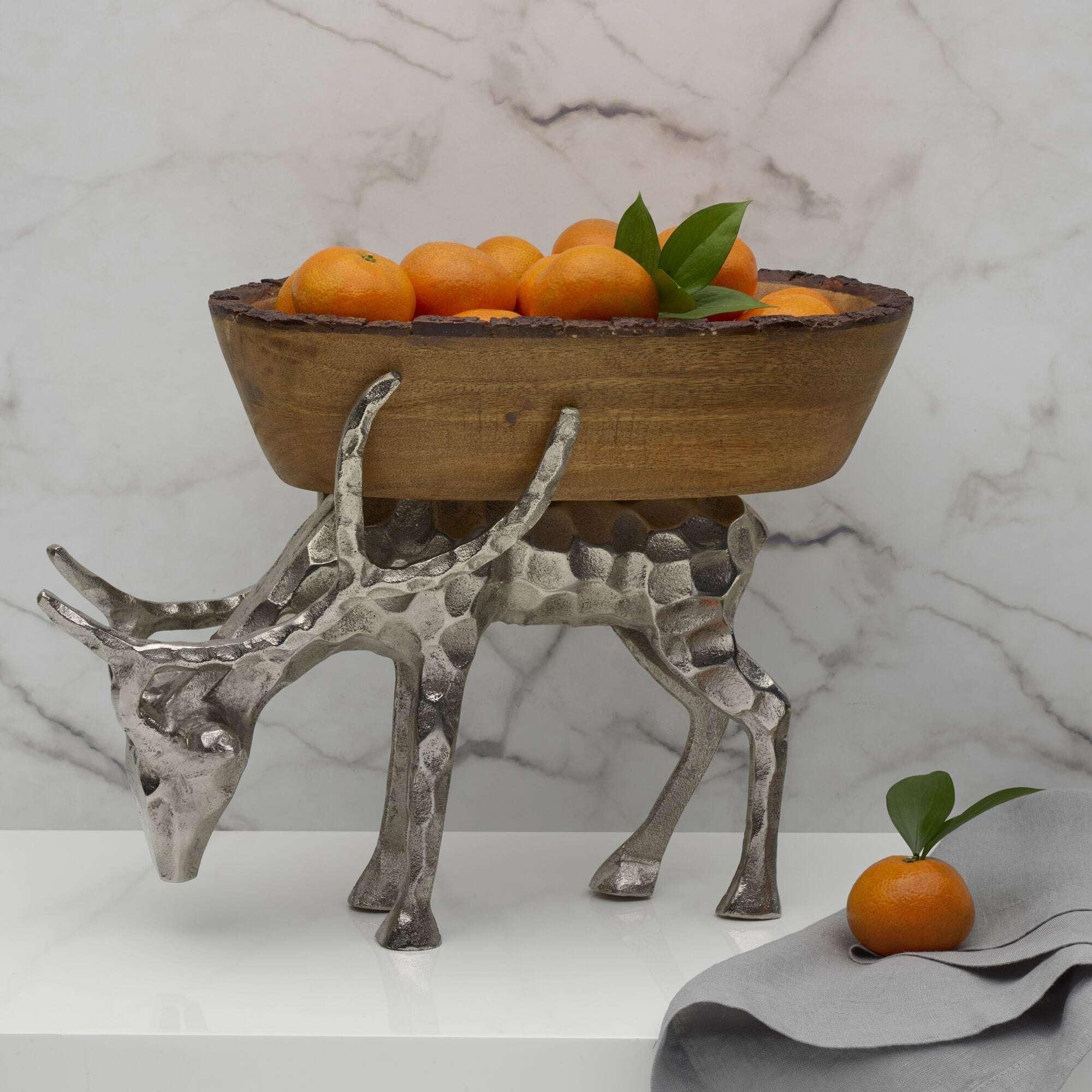 Fitz and Floyd Woodgrove Reindeer Centerpiece Bowl - USA MEGA SHOP