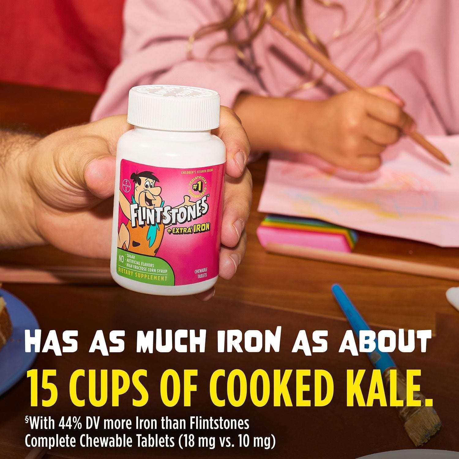 Flintstones Chewable Kids Multivitamin + Extra Iron, Chewable Tablets, 210 ct.