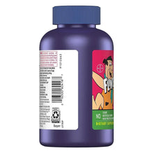 Children's chewable multivitamin bottle back label with barcode and supplement panel