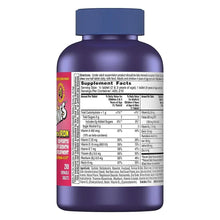 Children's chewable multivitamin bottle supplement facts table on back