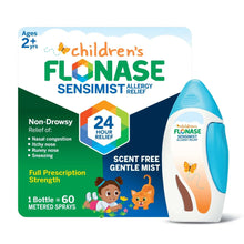 Children's Flonase Sensimist nasal spray box with non-drowsy spray bottle