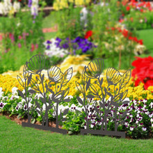 2-pack flower garden stakes, black metal with leaf-and-flower silhouettes