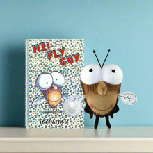 Fly Guy hardcover book with patterned cover and small plush character