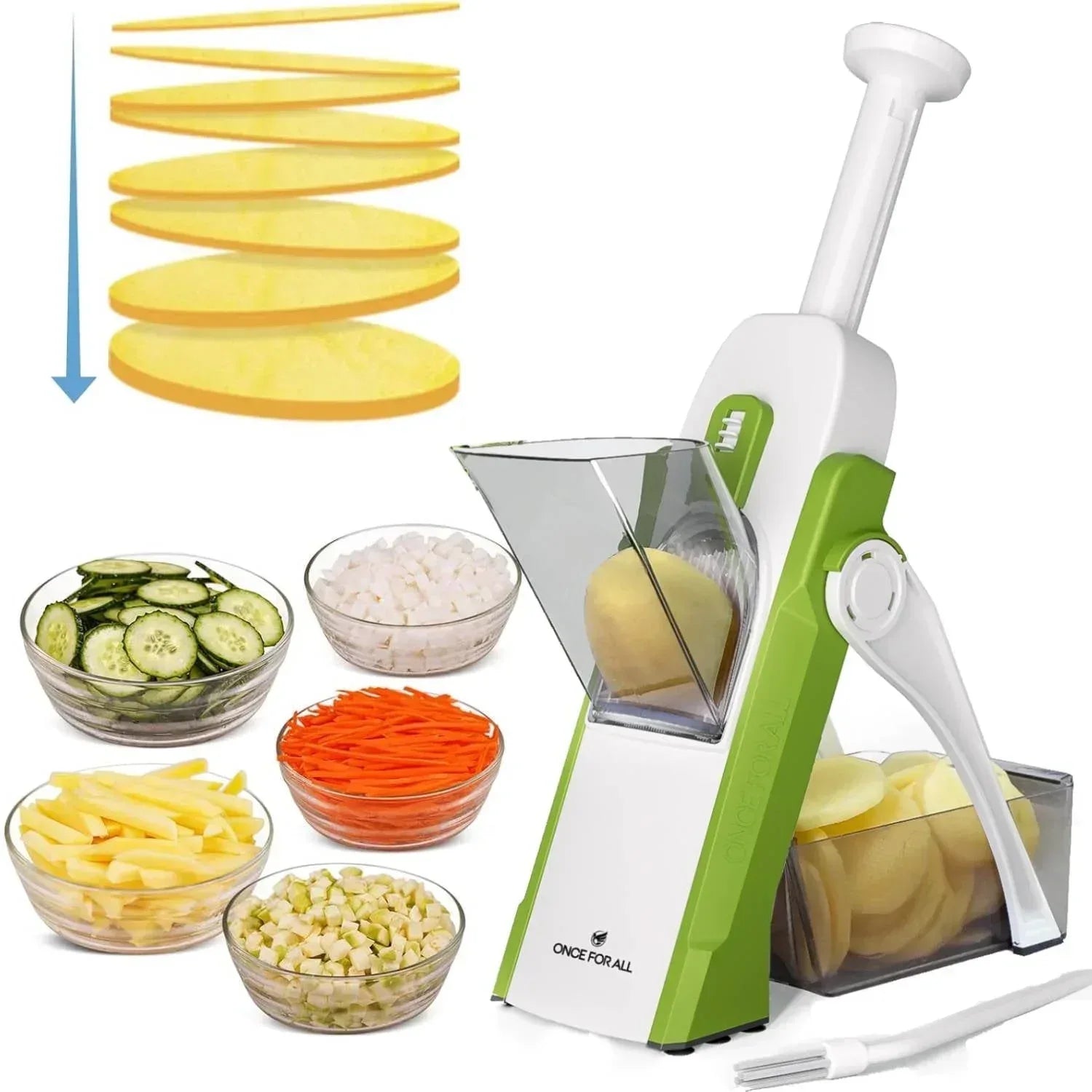 Mandoline Slicer for Vegetables Fruits, Adjustable Thickness Stainless Steel Food Cutter & Chopper, Safe and Quick Meal Preparation - USA MEGA SHOP