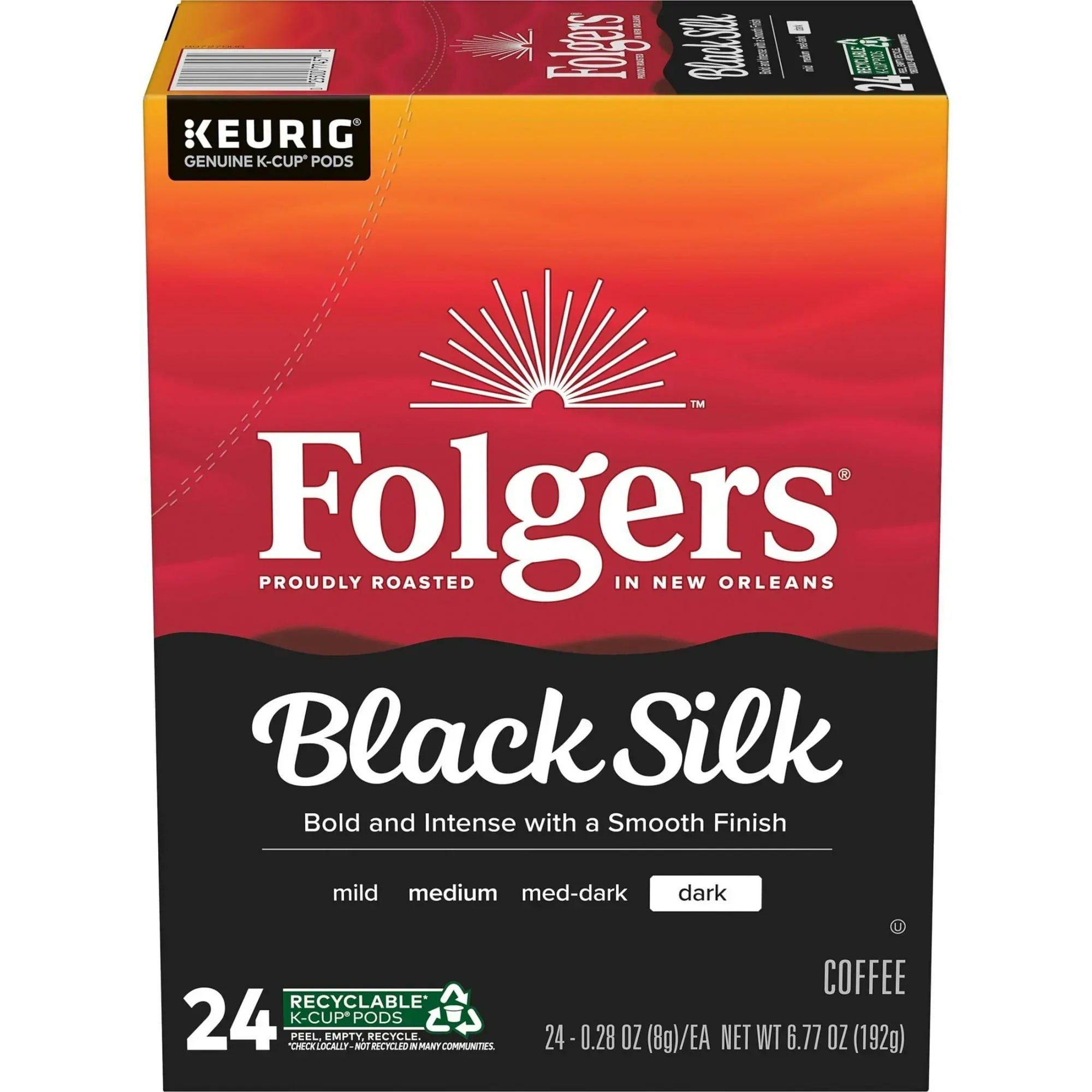 Folgers French Vanilla Artificially Flavored Coffee, Mild Roast, Keurig K Cup Pods, 24 Count Box