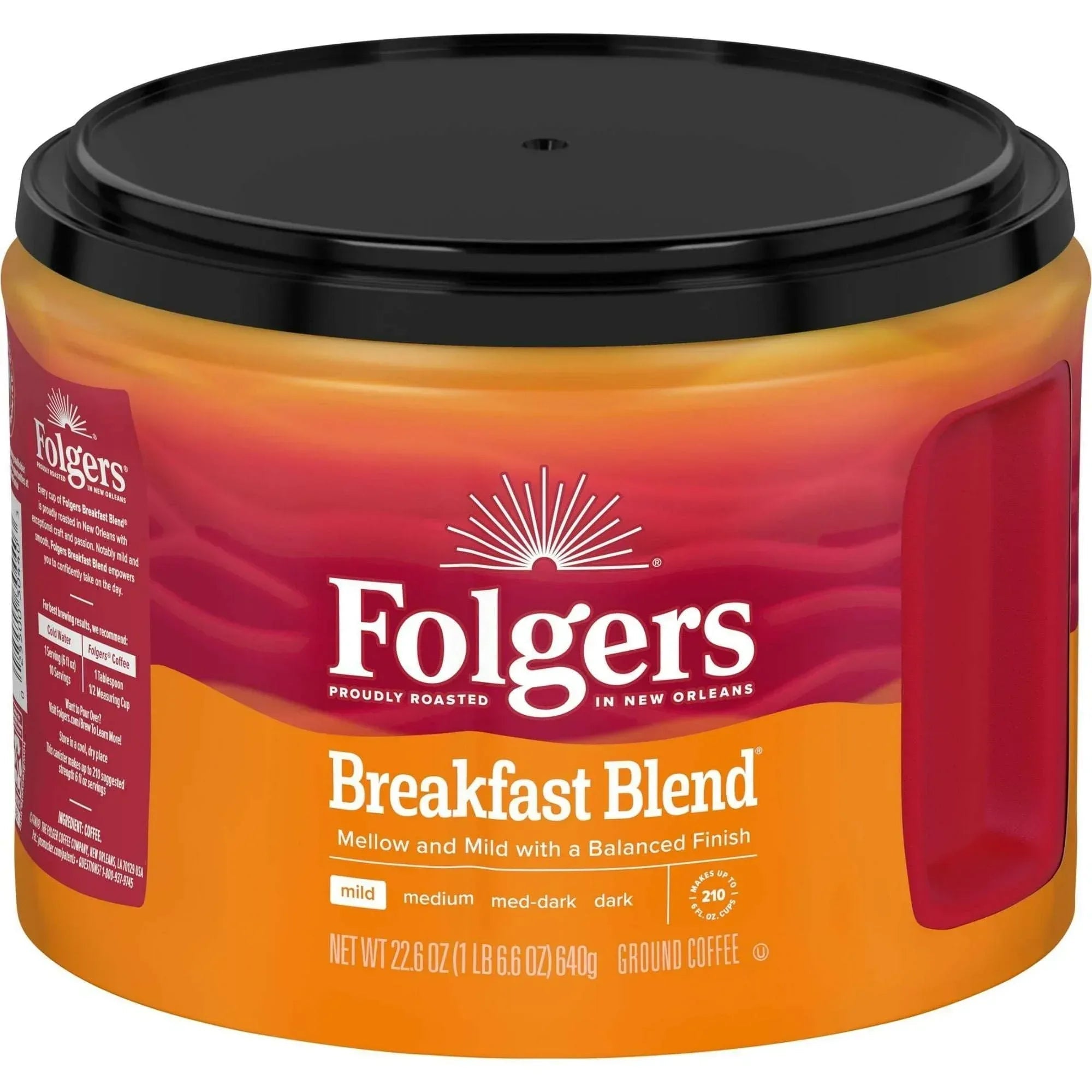Folgers Colombian Ground Coffee, Medium Roast, 22.6 oz Canister