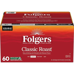 Folgers Classic Roast, Medium Roast Coffee, Keurig K Cup Pods, 60 Count Box - USA MEGA SHOP