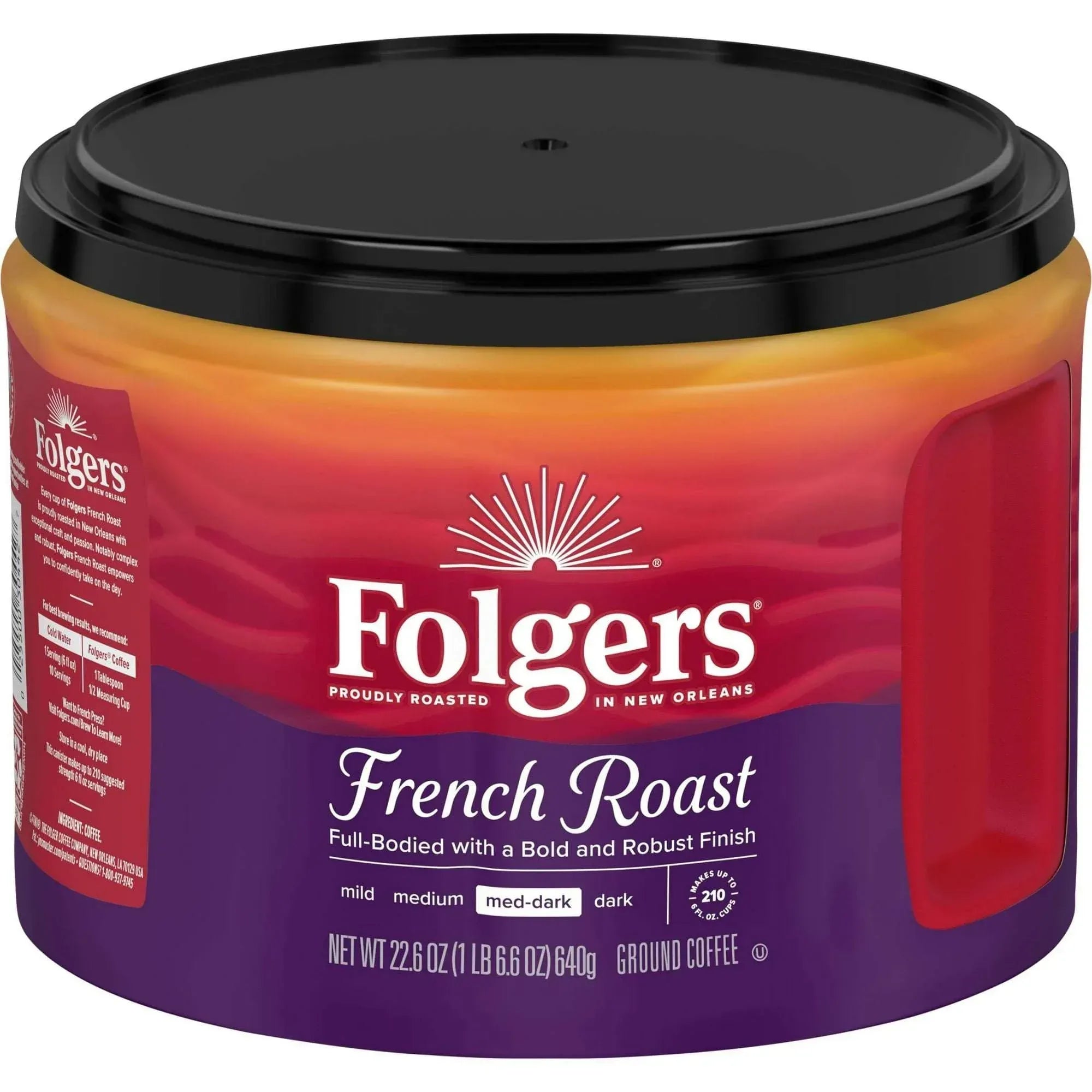Folgers Colombian Ground Coffee, Medium Roast, 22.6 oz Canister